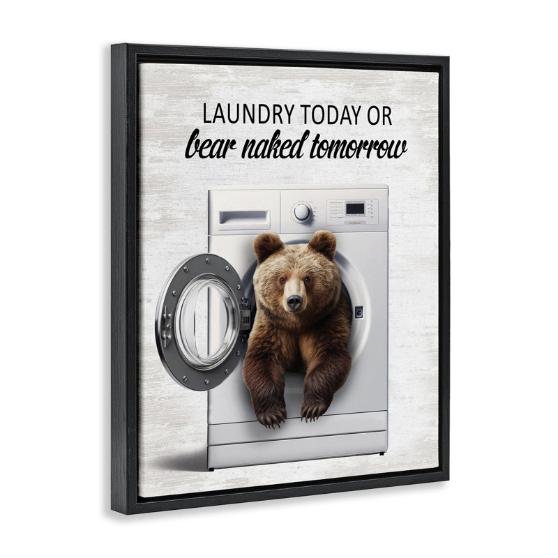 Cadre flottant Bear Bear, Cadre flottant noir de jais, H 21 po x l 17 po