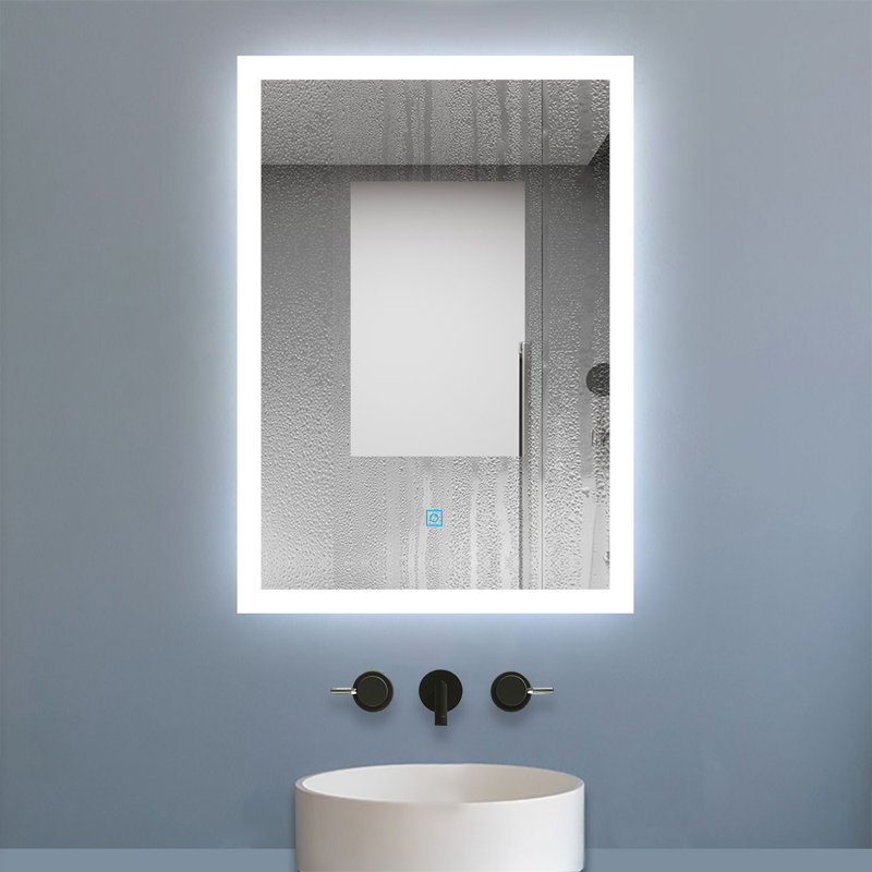 Illuminated Led Bathroom Mirror With Demister | Single Touch Sensor Switch, 70cm H x 50cm W