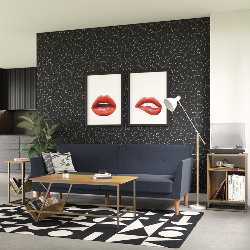 Mirrabooka Twin 204.5cm Upholstered Convertible Sofa, Navy Performance