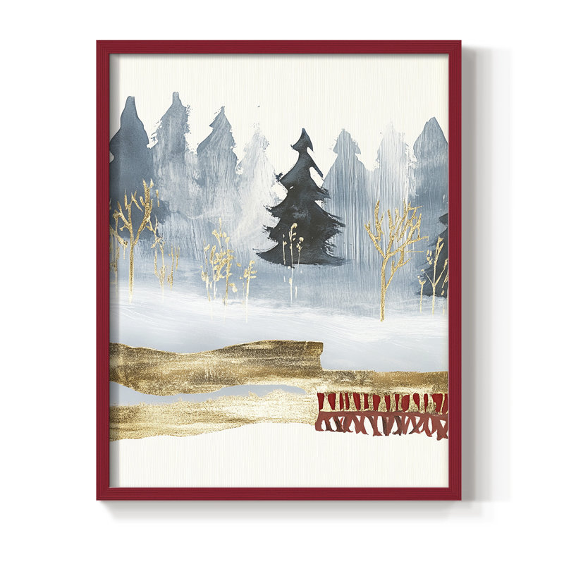 «Christmas Holiday Art CCL», reproduction encadrée - bois massif, H 11 po x l 9 po, Rouge