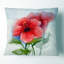 Fleur d'hibiscus rouge aquarelle - coussin imprimé floral-29601073-29601076