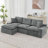 Flick Chenille Boneless Sectional Sofa with Double-Layer Cushions & Side Pockets-754638582