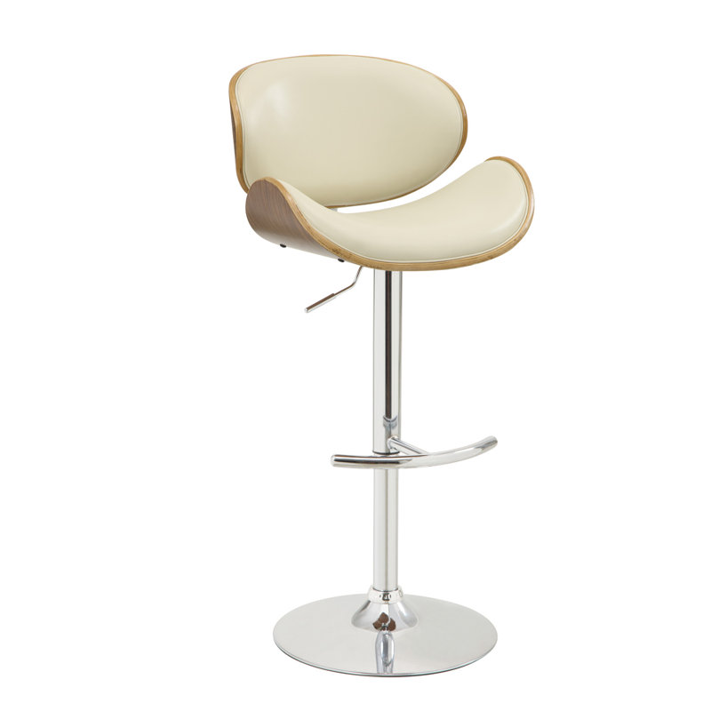 Sinclair Swivel Upholstered Adjustable Height Counter Stool, Cream