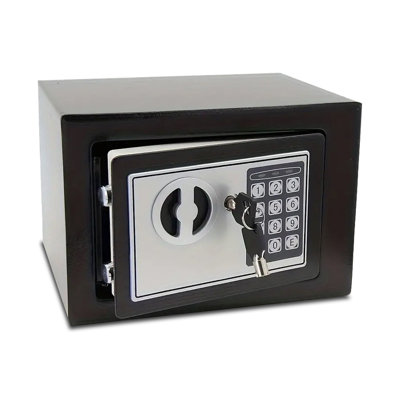 Safe Box With Electronic Locks, Internal Double-layered Storage Space, Fashion Black Safe Box, Lightweight And Portable, Money Saving Safe, Security Locker, Suitable For Office, Home, Car.