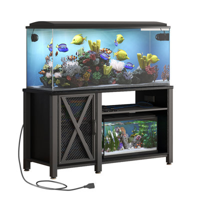 Abou 55-75 Gallon Aquarium Stand Fish Tanks with Power Outlets & Cabinet