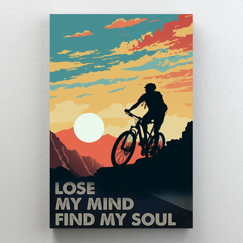 Mountain Biking Lose Your Mind - 1 pièce, impression sur toile tendue, H 14 po x l 11 po x P 1,25 po