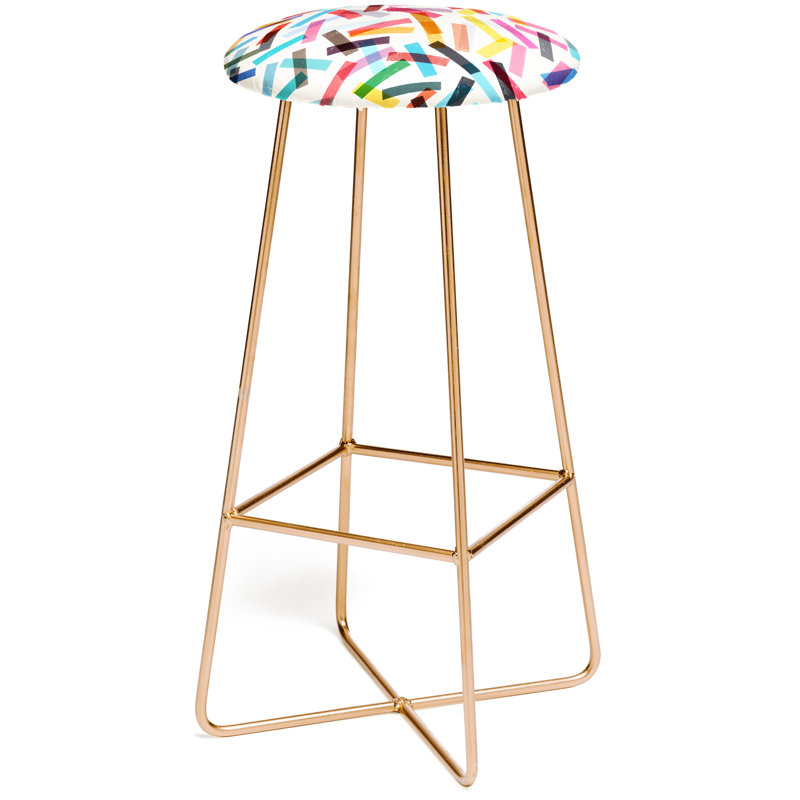Upholstered Counter Stool with Metal Frame