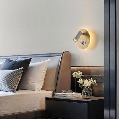 Applique murale moderne 2-en-1 polyvalente moderne, lampe de lecture câblée avec port de charge USB / Type-C pour chambre à coucher, bureau, salon