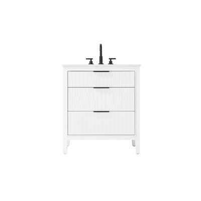 30 inch Single Bathroom Vanity in White