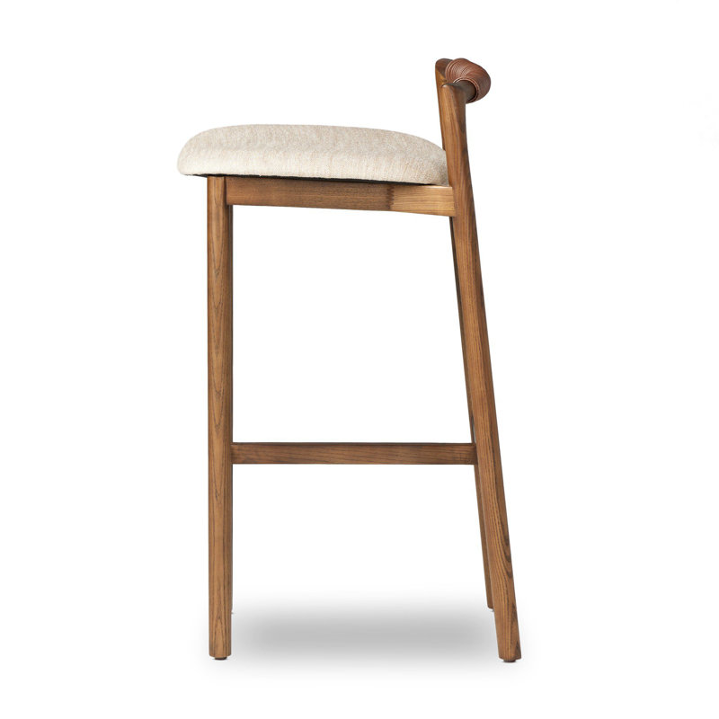 Baden Stool, Lamont Nettlewood, Haven Tobacco/Genuine Leather, Bar Stool (30" Seat Height)