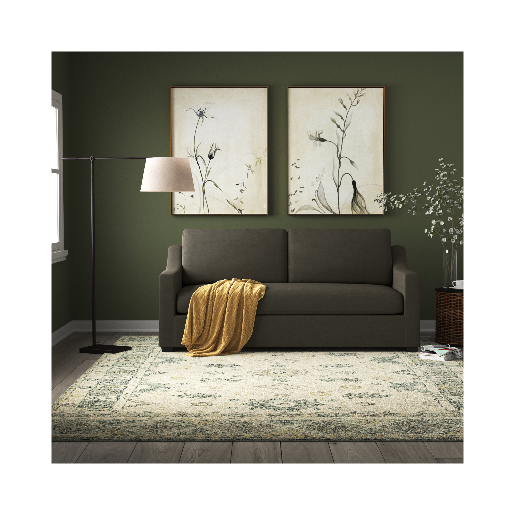Cranbrook 88'' Upholstered Sofa, Bella Ash Performance Velvet