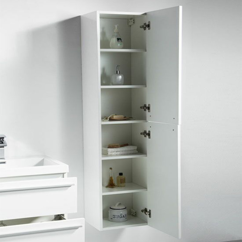 Armoire de rangement murale en lin Zielinski, Blanc