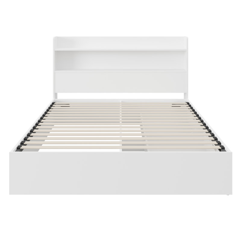 Catenia Bookcase Storage Bed, Queen, White
