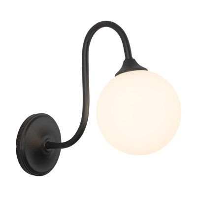 Bancroft 12-in Matte Black Wall/Vanity Light