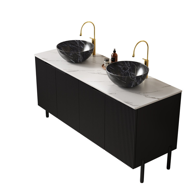 Ensemble de meuble-lavabo autoportant avec évier 60 po Turio 