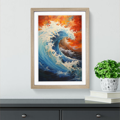Wave Japanese Action Painting No.2 - Framed Print