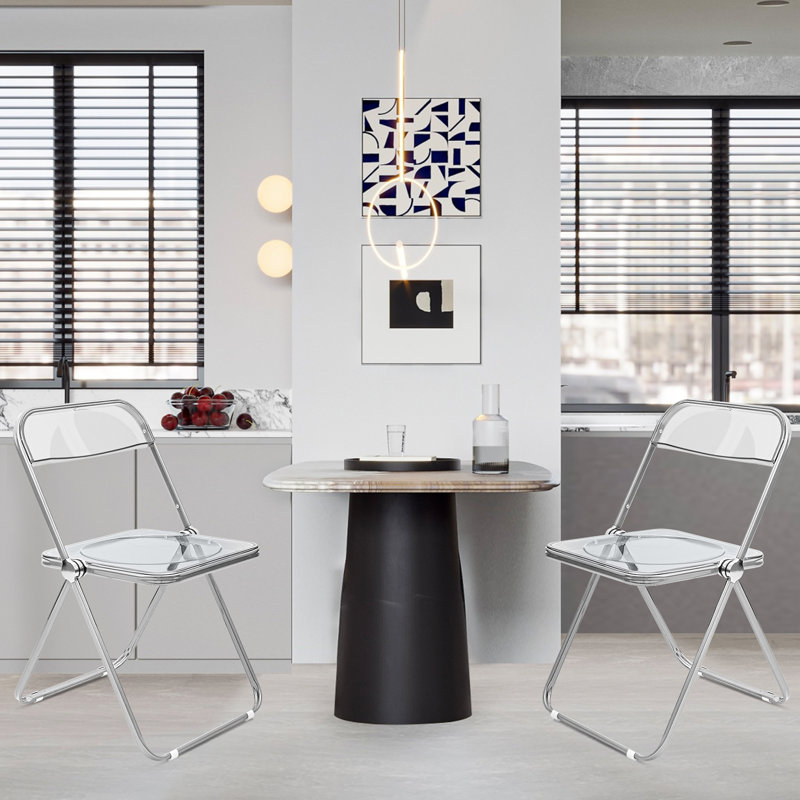 Modern Armless Chair - Grey Transparent
