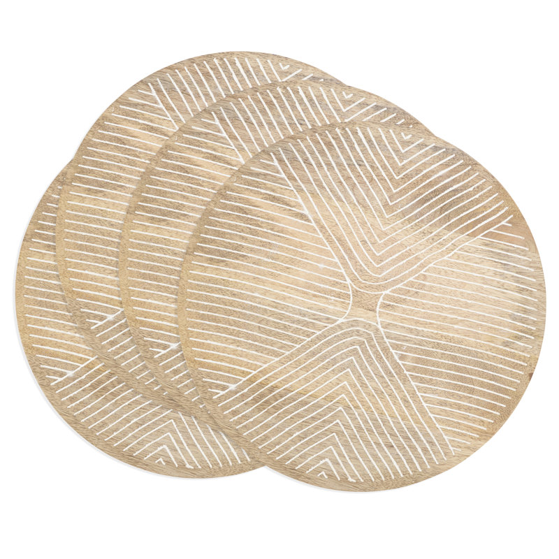 Ensemble de 4 assiettes en bois Rustic Charm