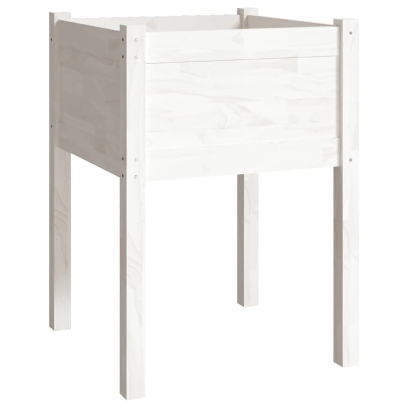 Alasha Wood Planter Box, White, 70cm H x 50cm W x 50cm D