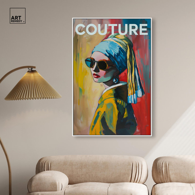 Toile de couverture perle par Art Remedy, H 46 po x l 31 po, Cadre flottant, Blanc