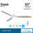 60" Sleek 3 - Blade LED Smart Standard Ceiling Fan with Remote Control and Light Kit Included-43093224