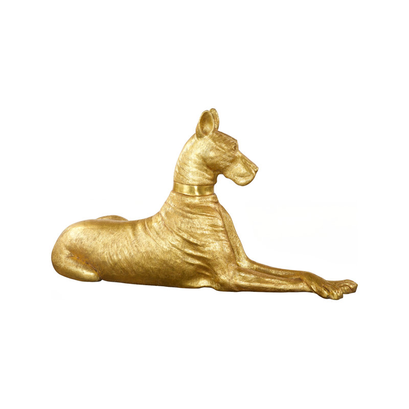 Great Dane Statue, Gold, Right