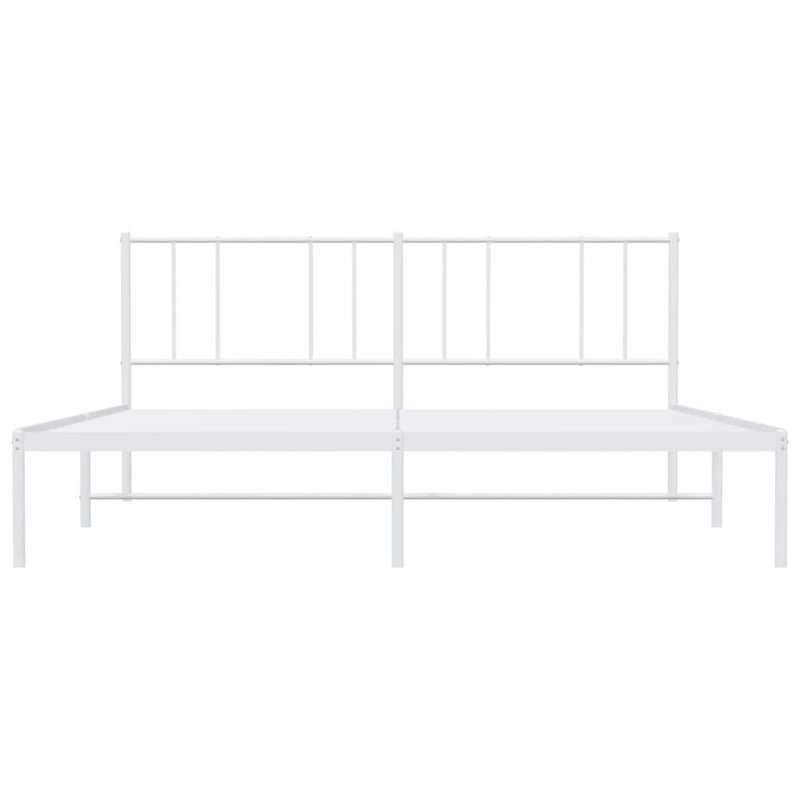 Lokesh Metal Bed, Super King (6'), White