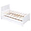 Lit plateforme simple avec lit gigogne et tiroirs, blanc