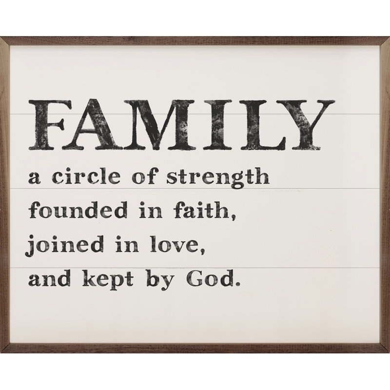 "Family Circle", machine à écrire blanche encadrée sur bois, H 8 po x l 10 po