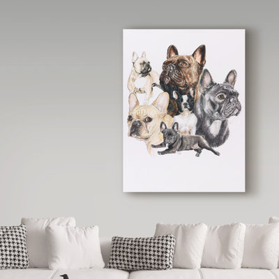 Adelphi 'French Bulldog Collage' Oil Painting Print on Wrapped Canvas