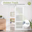Porte de grange coulissante en verre givré 3-Lite Hidden Style-111068081-129720801-125490951