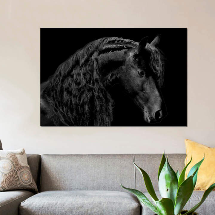 «Classic Black II», impression sur toile, H 12 po x l 18 po x P 1,5 po, Toile tendue, Pas de tapis