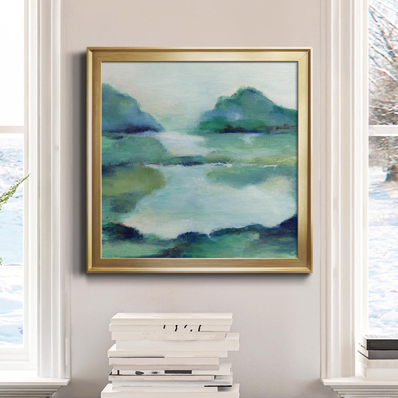 " Lush Valley I " Painting Print, Gold Framed Canvas, 32" H x 32" W x 1" D