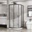 Cabine de douche d'angle, porte de douche, porte de douche quart de tour coulissante double en verre trempé de 1/4 po (6 mm)