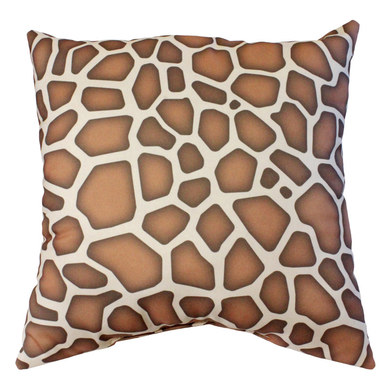 Animal Print Reversible Throw Pillow, Natural