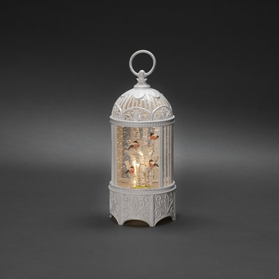 Charming Bullfinches in Tree LED Decoration - Battery Operated, Warm White Light, Timer Included