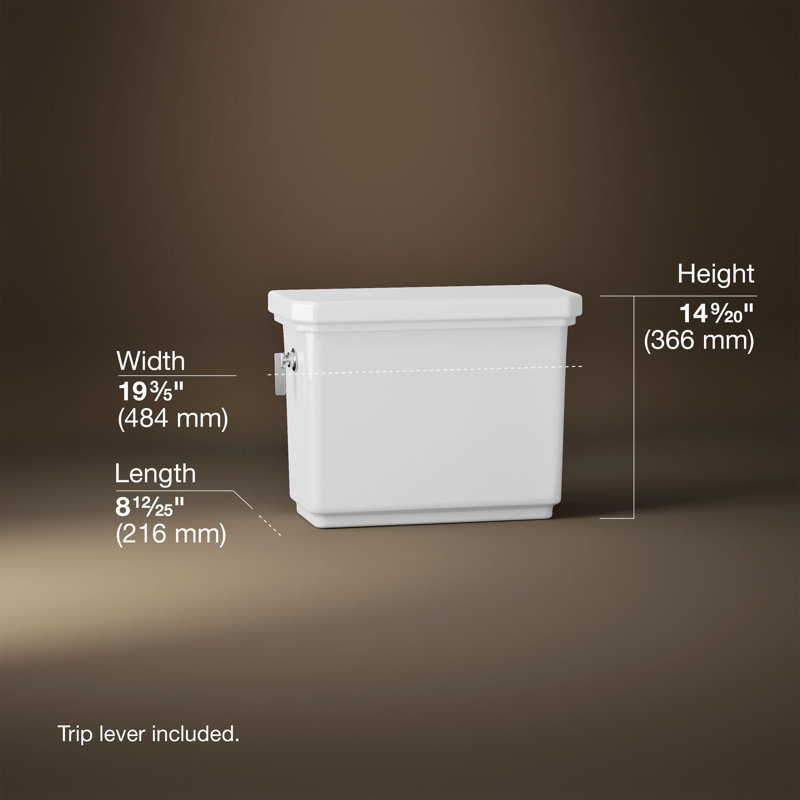 Claude by Studio McGee Toilet Tank, 1.6 Gpf, Left, White