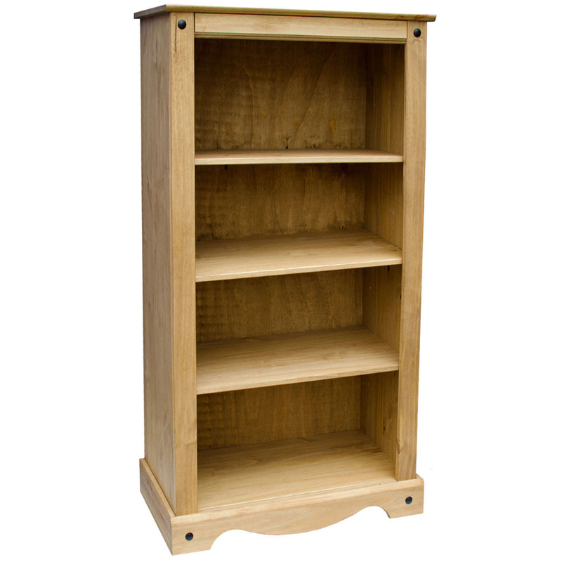 Recdo 138.5cm H x 75cm W Solid Wood Standard Bookcase