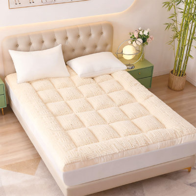 Quilted Single Mattress Topper with Elastic Straps