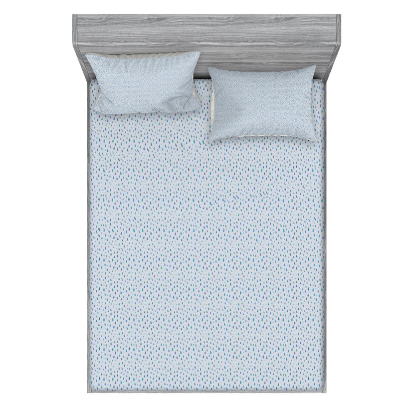 Microfiber Geometric Sheet Set, Full Sheet Set with Fitted Sheet