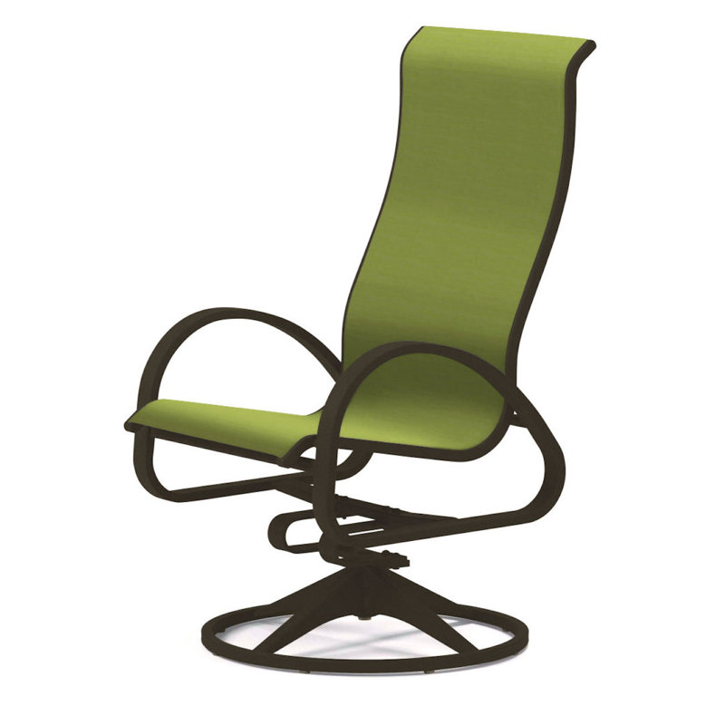 Fauteuil de patio pivotant Hiraku, Bois de plage texturé, Lime 38D Sunbrella®