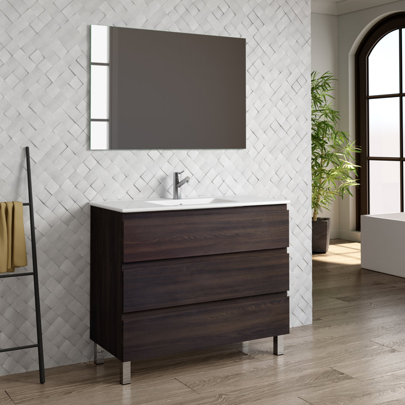 Ensemble de meuble-lavabo simple 39 "avec Miroir Jasso