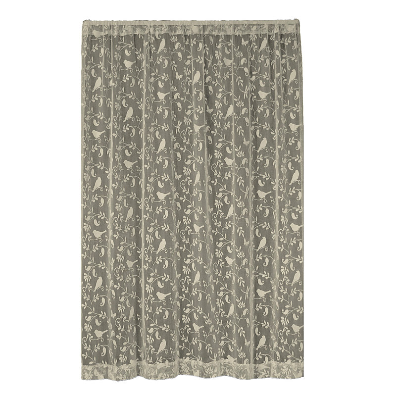 Brooke Sheer Single Curtain Panel, 60" x 96", Cafe