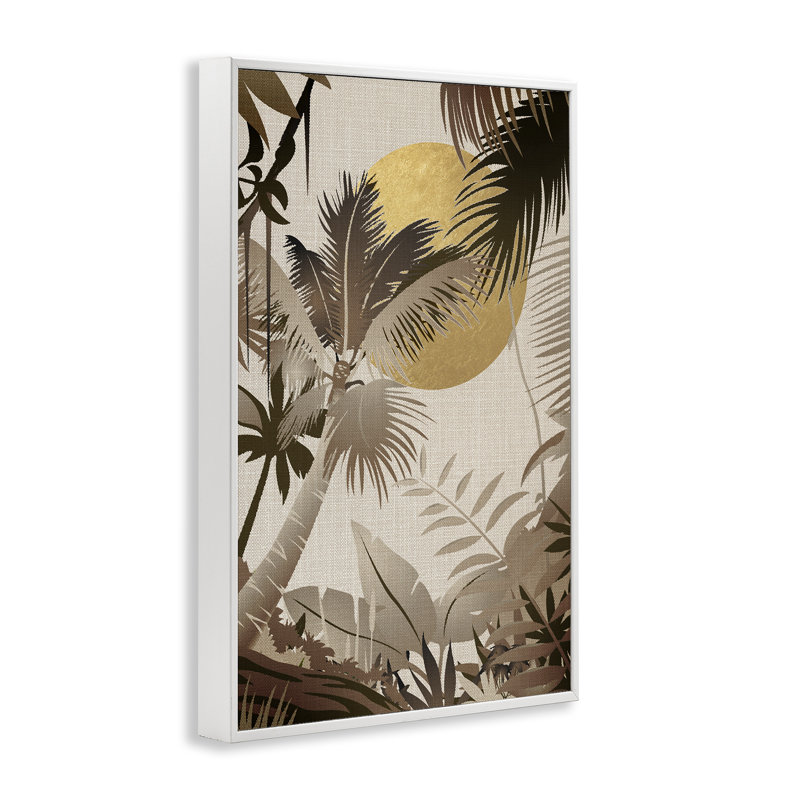 Arbres tropicaux neutres, art giclée par Reinders, H 30 po x l 20 po, Cadre blanc