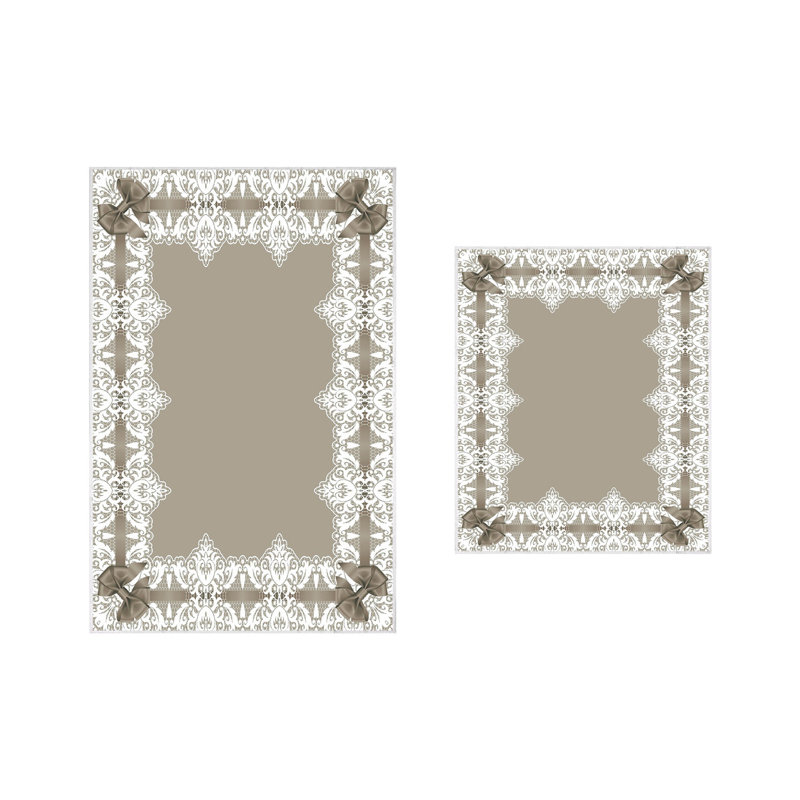 Ensemble de tapis de bain 2 pièces Bernardi, Brun / blanc
