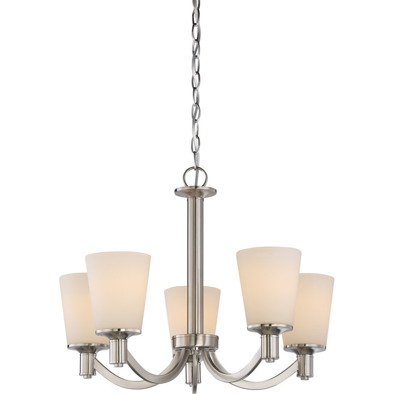 Alejandre 5 - Light Dimmable Classic / Traditional Chandelier, Brushed Nickel