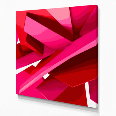 «Geometric Abstraction 72», art mural sur toile rose