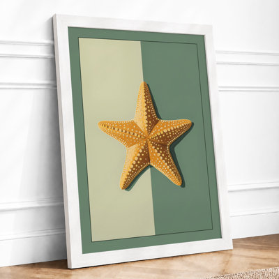 Golden Starfish Coastal - Framed Print