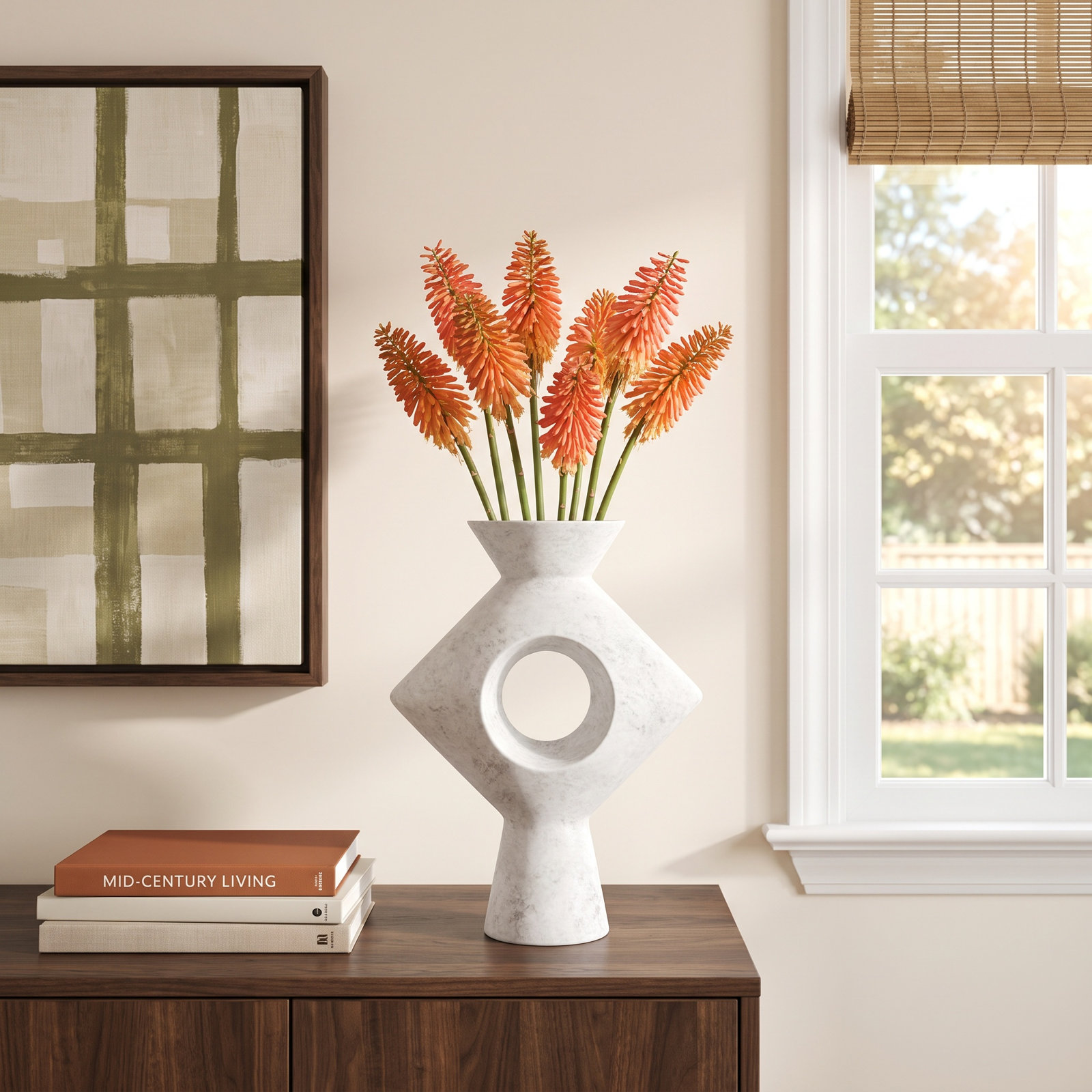 Fitzpatrick Ceramic Table Vase, Light Gray