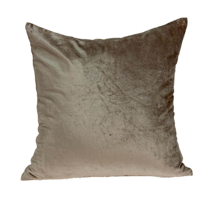Coussin décoratif carré en mélange de coton 20 po Parku Collection Druzy Taupe, Polyester / Bourre en polyester, Taupe